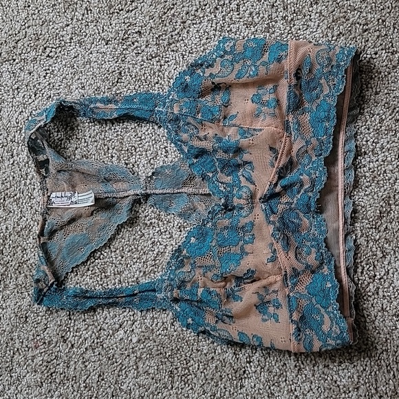 Free people lace teal and nude bralette - Picture 2 of 4
